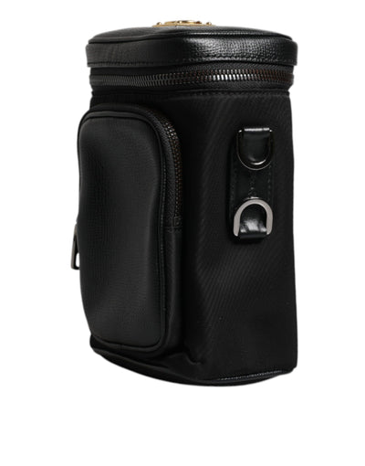Dolce &amp; Gabbana Zwarte Leren Logo Portemonnee Crossbody Cameratas