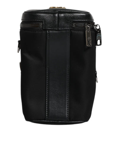 Dolce &amp; Gabbana Zwarte Leren Logo Portemonnee Crossbody Cameratas