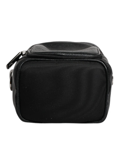 Dolce &amp; Gabbana Zwarte Leren Logo Portemonnee Crossbody Cameratas