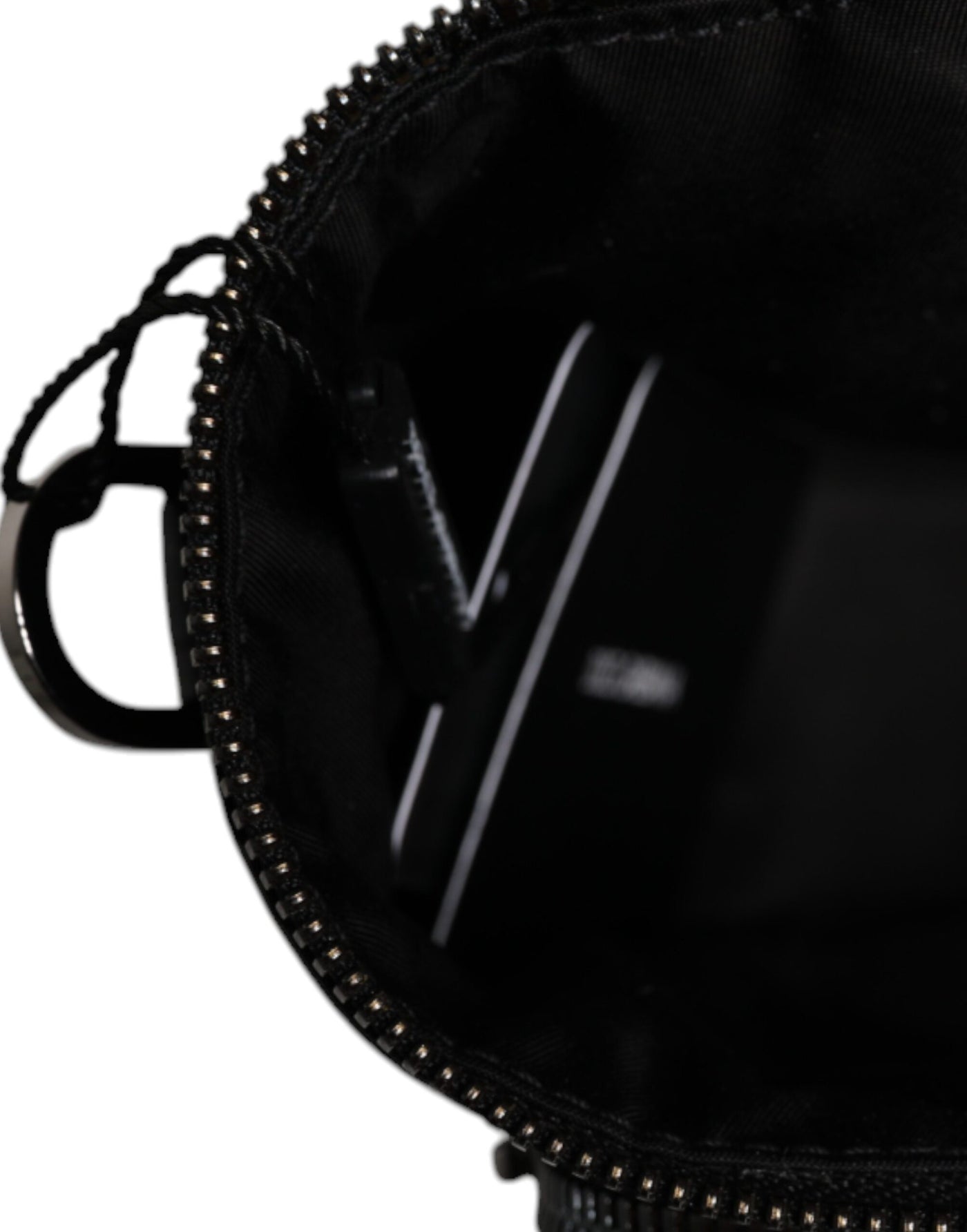 Dolce &amp; Gabbana Zwarte Leren Logo Portemonnee Crossbody Cameratas