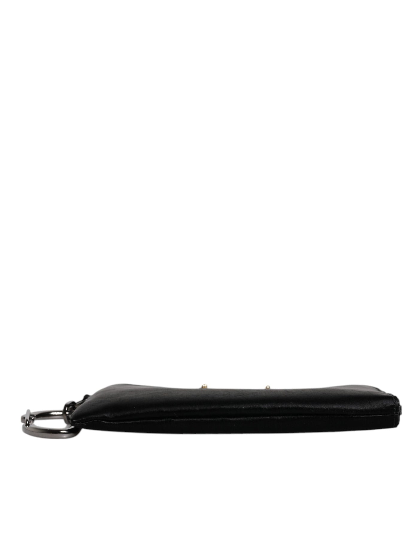 Pochette porte-clés Dolce &amp; Gabbana en nylon noir avec logo