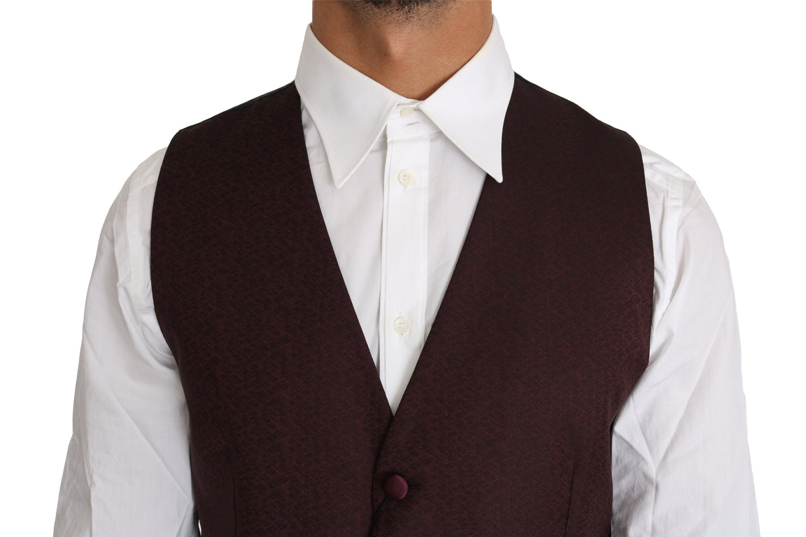 Dolce &amp; Gabbana Paars Patroon Wol Zijden Vest