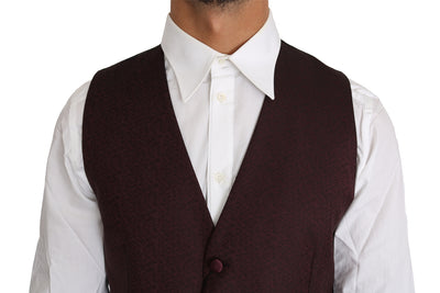 Dolce &amp; Gabbana Paars Patroon Wol Zijden Vest