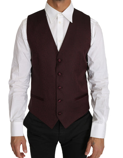 Dolce &amp; Gabbana Paars Patroon Wol Zijden Vest