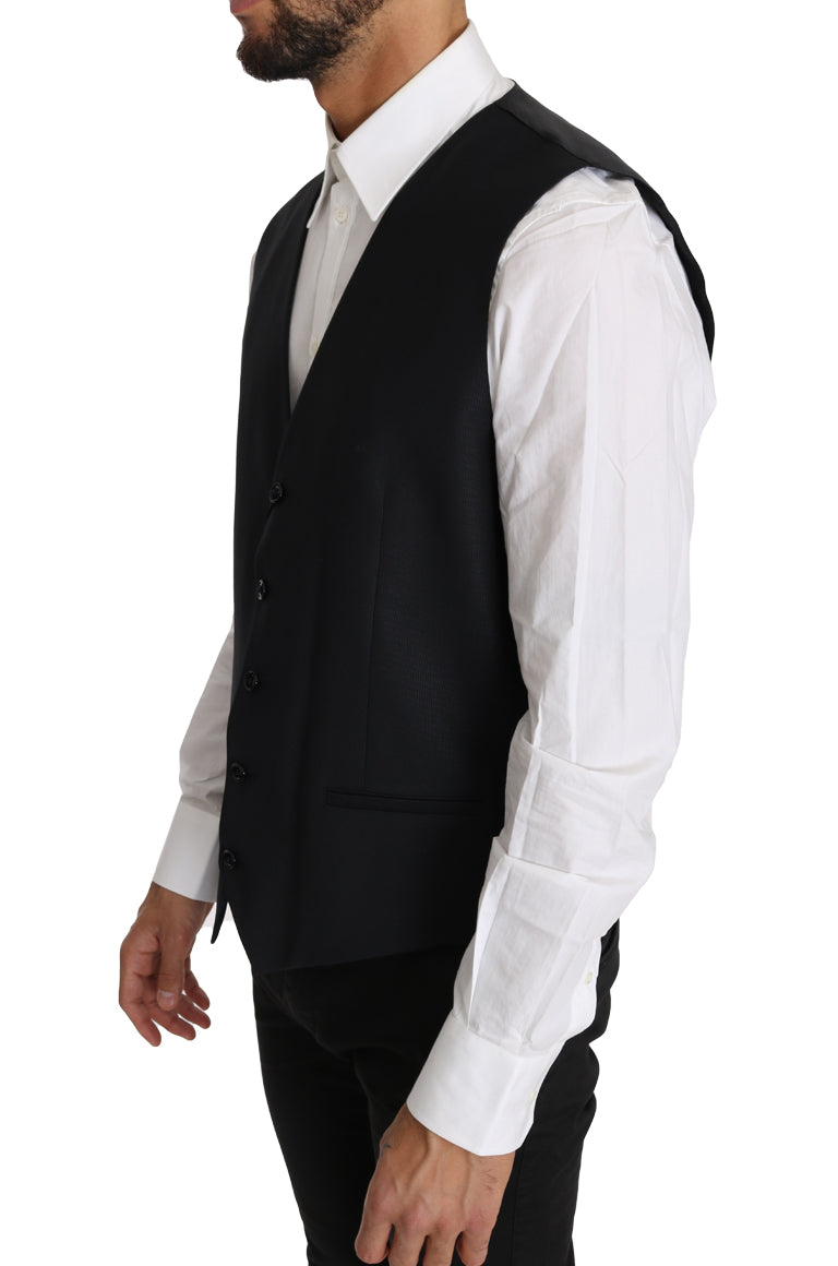 Dolce &amp; Gabbana grijs wollen zijden gilet