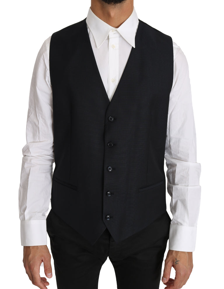 Dolce &amp; Gabbana grijs wollen zijden gilet