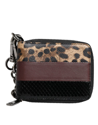 Dolce &amp; Gabbana Multicolor Leopard Leather DG Bifold Kaarthouder Portemonnee