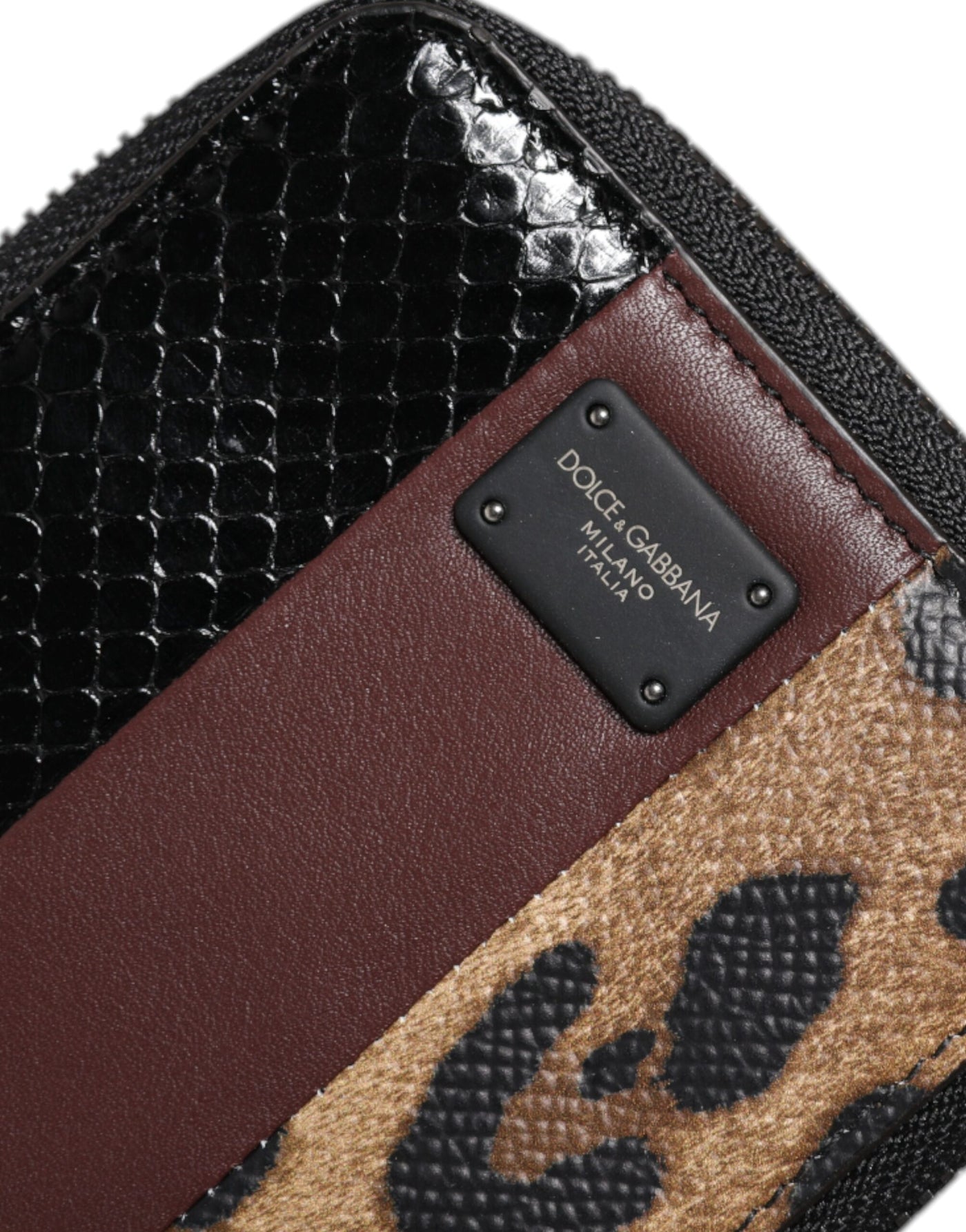 Dolce &amp; Gabbana Multicolor Leopard Leather DG Bifold Kaarthouder Portemonnee