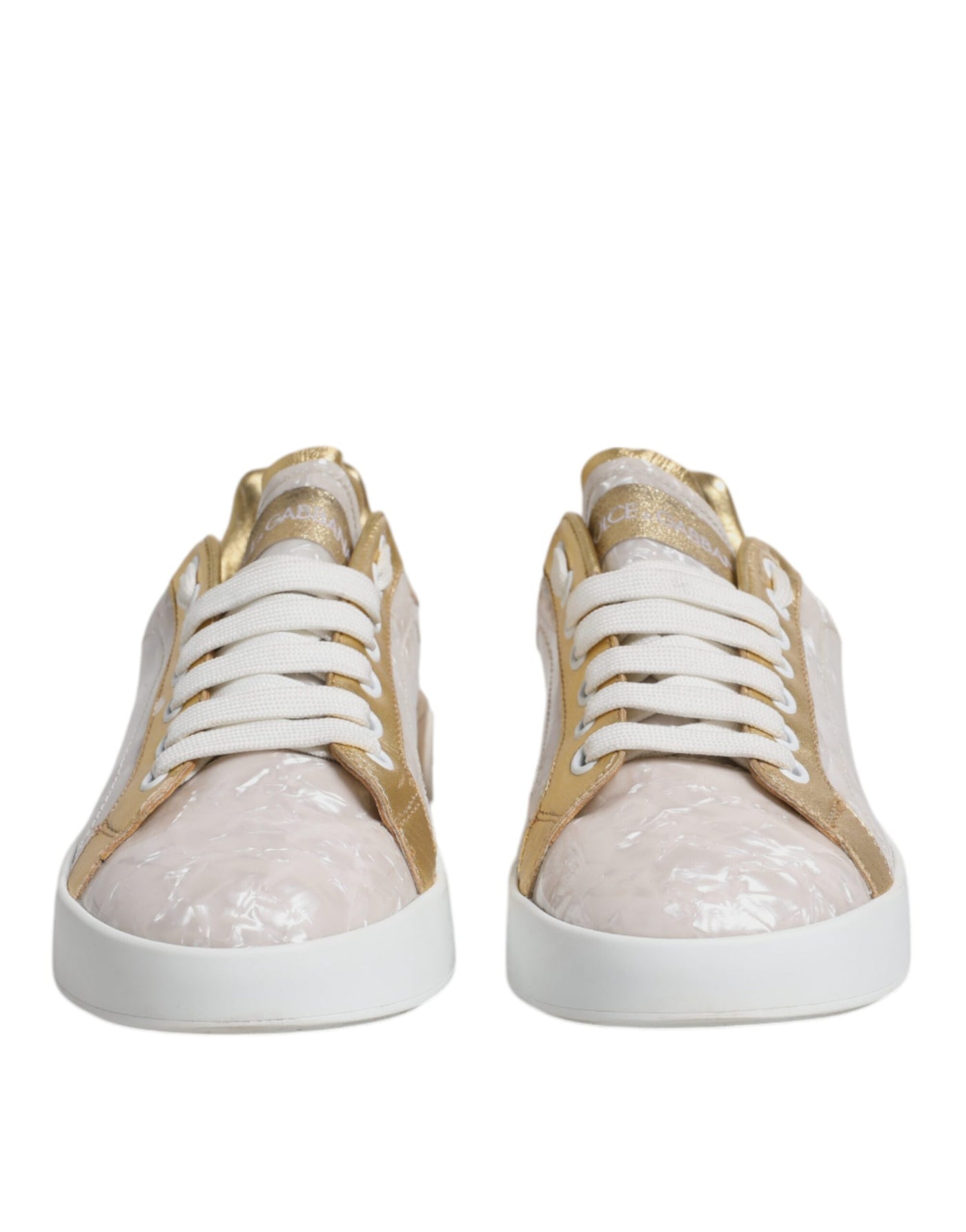 Dolce &amp; Gabbana Witte Portofino Moeder van Parel Sneakers Casual Schoenen