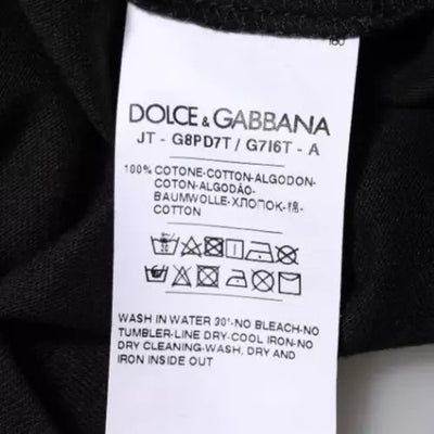 Dolce &amp; Gabbana Zwart T-shirt met ronde hals en logoprint van katoen