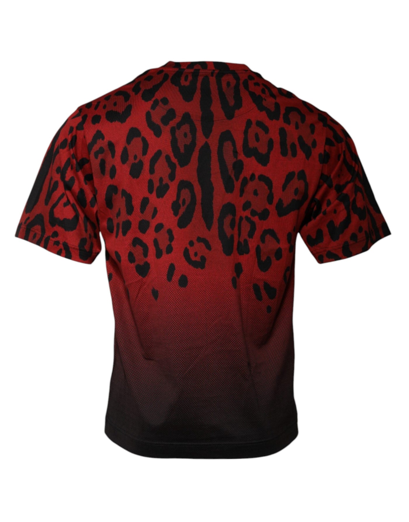Dolce &amp; Gabbana Rood Luipaard Katoenen T-shirt met Korte Mouwen