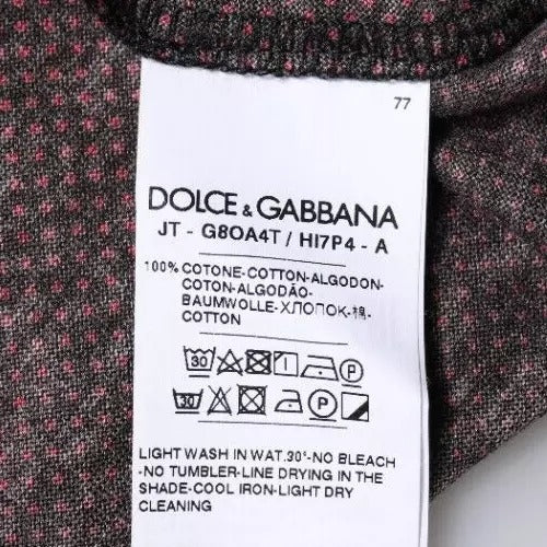 Dolce &amp; Gabbana Rood Luipaard Katoenen T-shirt met Korte Mouwen