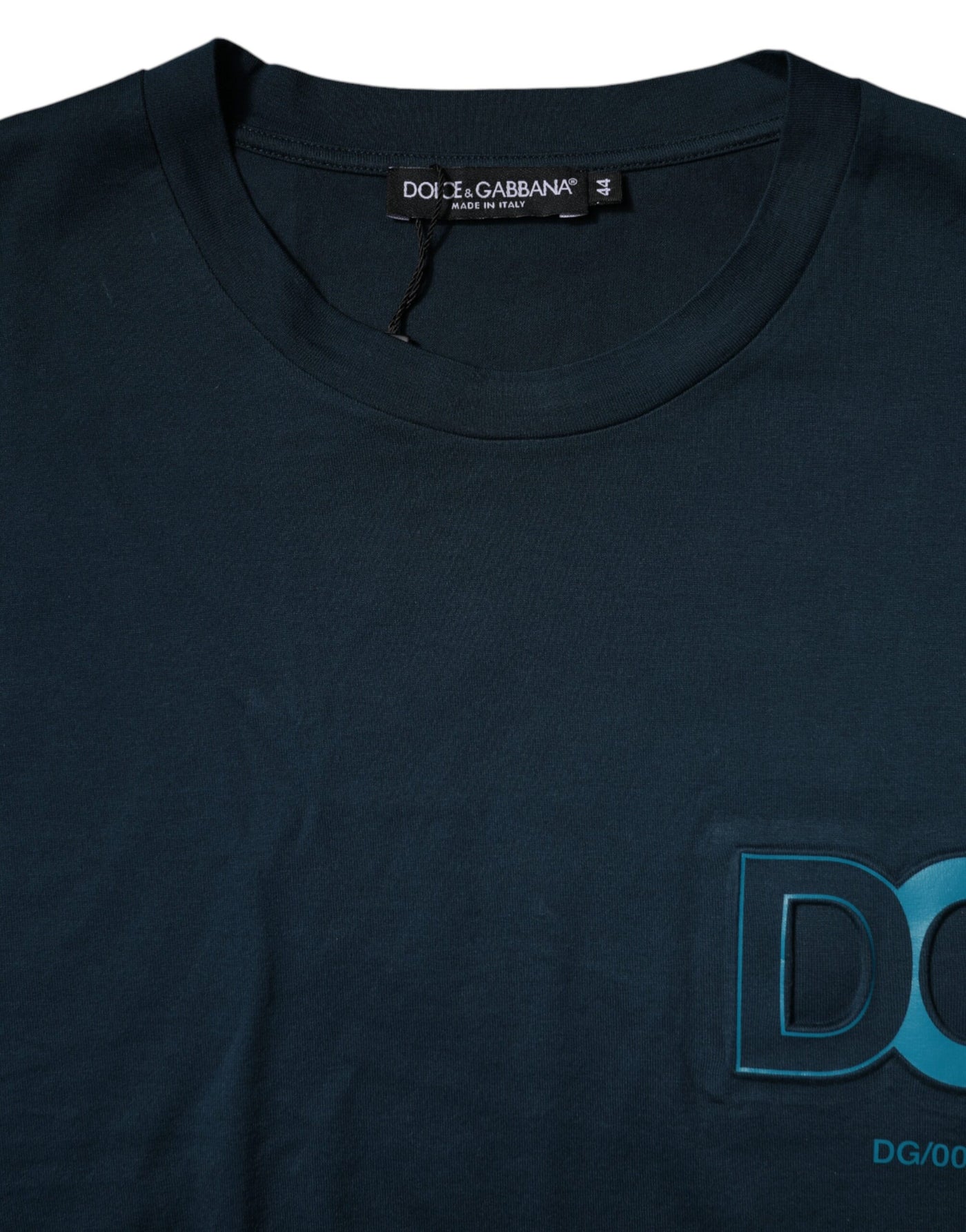 Dolce &amp; Gabbana Blue Logo Crew Neck T-shirt met korte mouwen