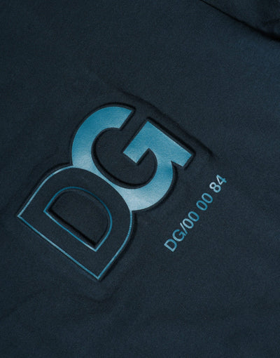 Dolce &amp; Gabbana Blue Logo Crew Neck T-shirt met korte mouwen