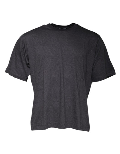 Dolce &amp; Gabbana donkergrijs T-shirt met ronde hals en korte mouwen