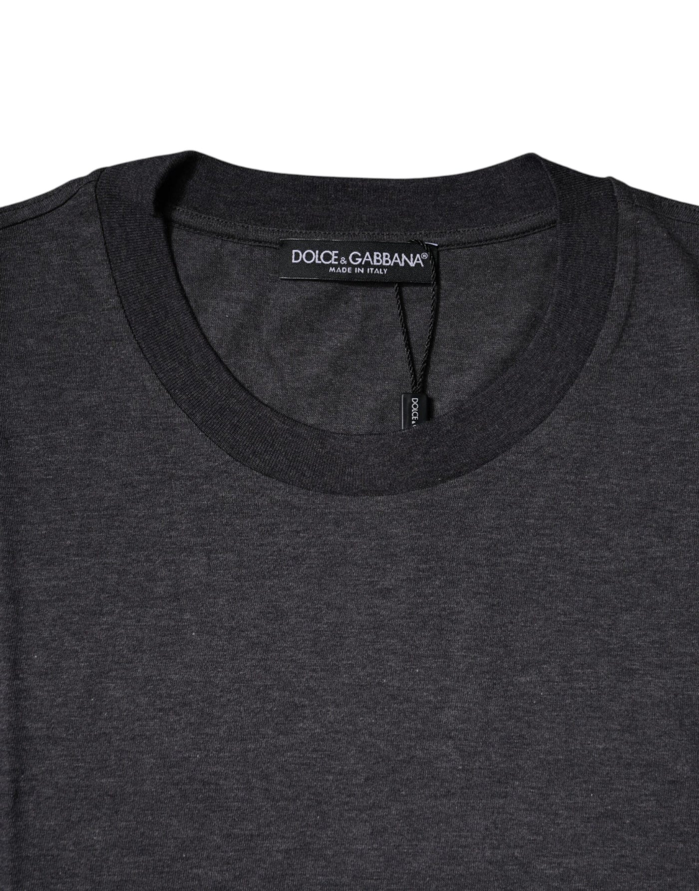 Dolce &amp; Gabbana donkergrijs T-shirt met ronde hals en korte mouwen