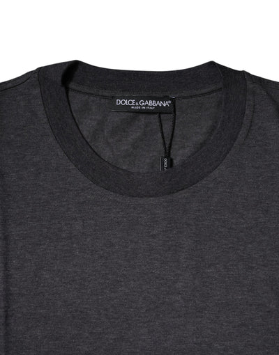 Dolce &amp; Gabbana donkergrijs T-shirt met ronde hals en korte mouwen