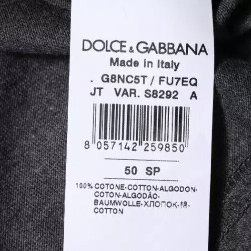 Dolce &amp; Gabbana donkergrijs T-shirt met ronde hals en korte mouwen