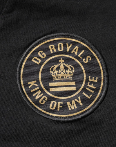 Dolce &amp; Gabbana Zwart Katoenen Logo V-hals T-shirt met Korte Mouwen