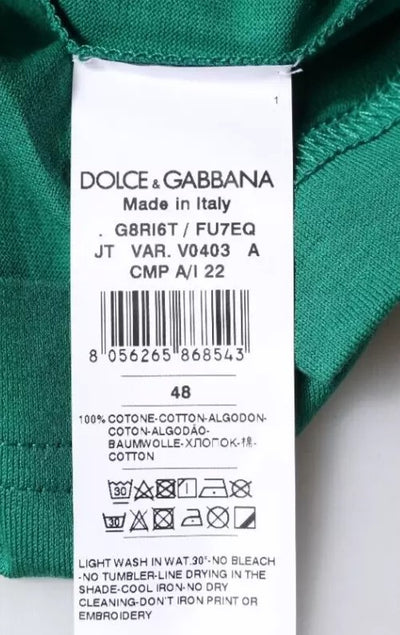 Dolce &amp; Gabbana Groen Logo Ronde Hals Korte Mouwen T-shirt
