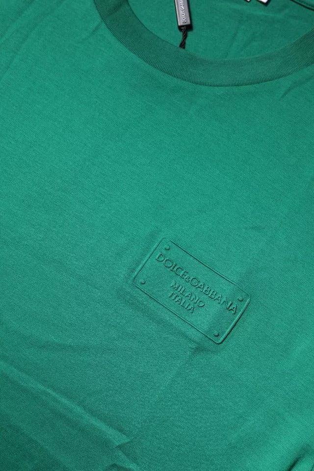 Dolce &amp; Gabbana Groen Logo Ronde Hals Korte Mouwen T-shirt