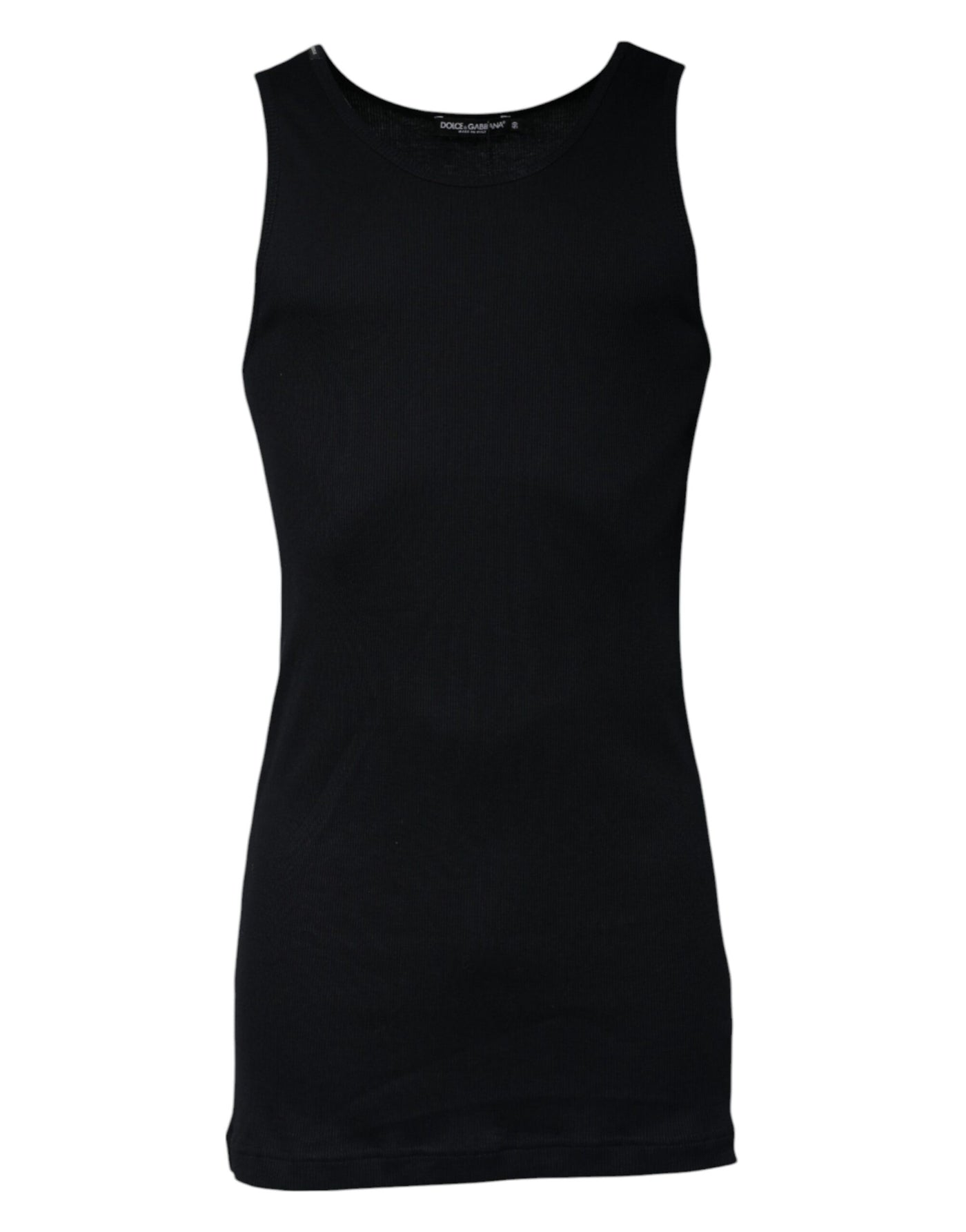 Dolce &amp; Gabbana Zwart Katoenen Mouwloos Tanktopje met Ronde Hals