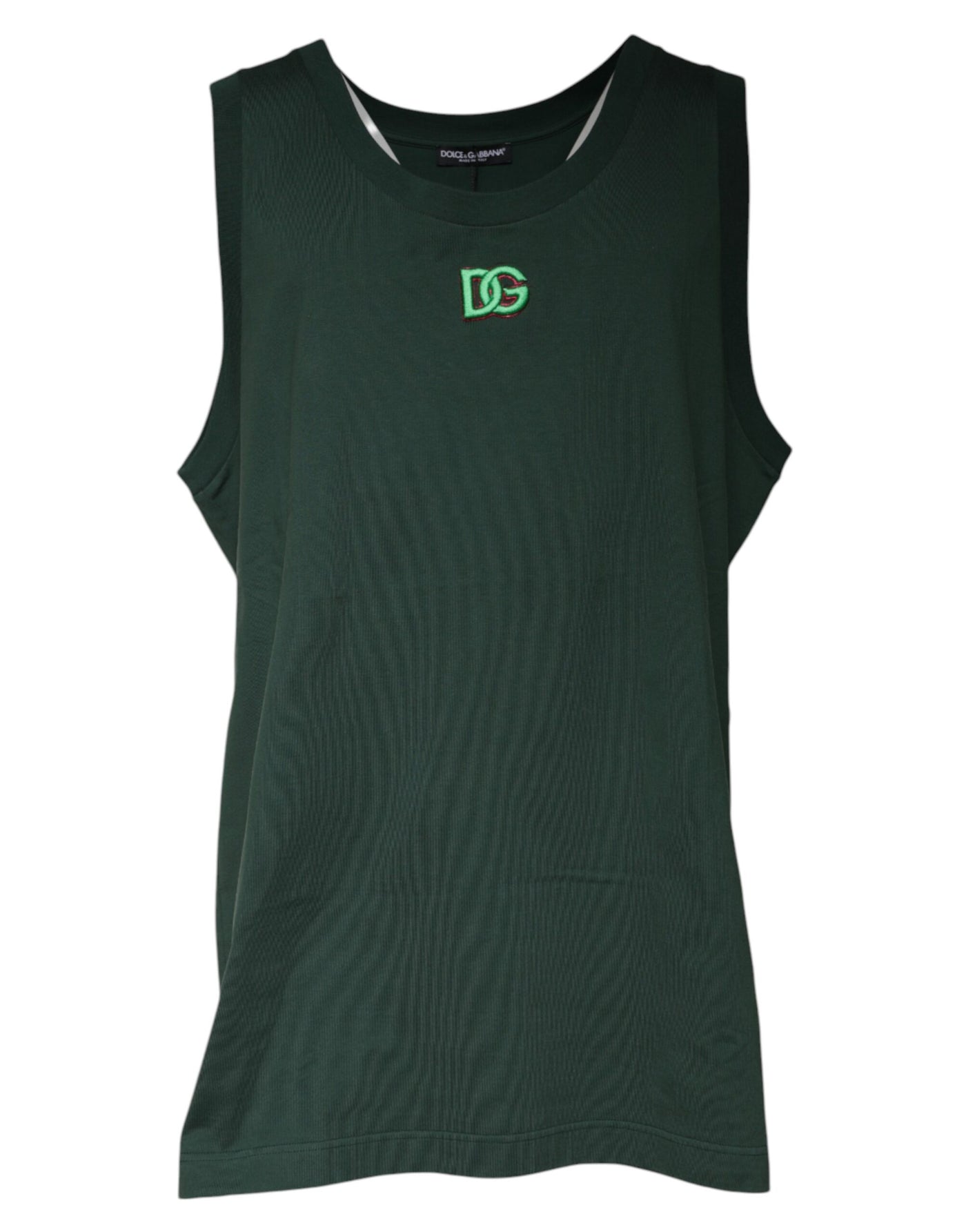 Dolce &amp; Gabbana Groen DG Mouwloos Tanktopje met Ronde Hals