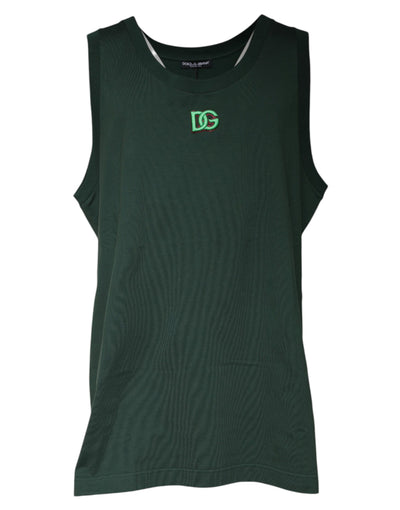Dolce &amp; Gabbana Groen DG Mouwloos Tanktopje met Ronde Hals