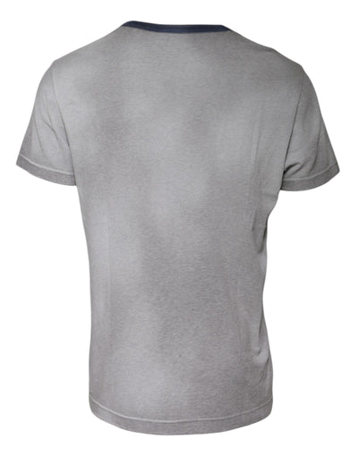 Dolce &amp; Gabbana grijs T-shirt met ronde hals van katoen met logoprint