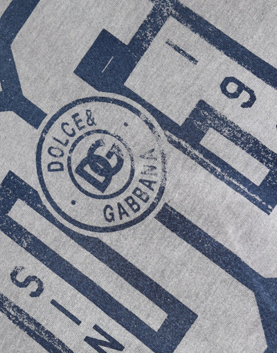 Dolce &amp; Gabbana grijs T-shirt met ronde hals van katoen met logoprint