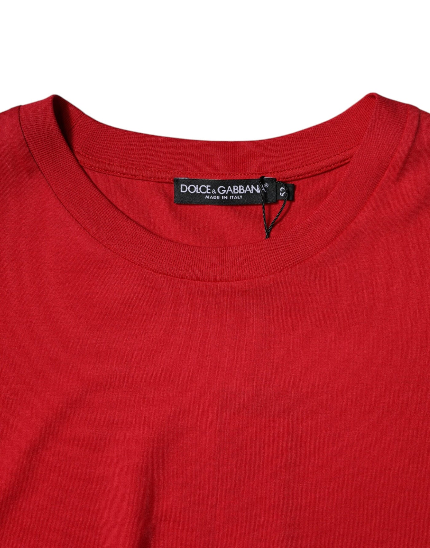 Dolce &amp; Gabbana Rood Logo Print Cropped Crew Neck T-shirt