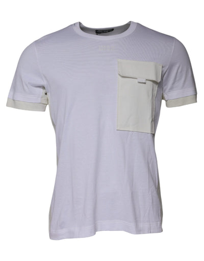 Dolce &amp; Gabbana Wit Katoenen T-shirt met Ronde Hals en Korte Mouwen