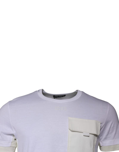 Dolce &amp; Gabbana Wit Katoenen T-shirt met Ronde Hals en Korte Mouwen