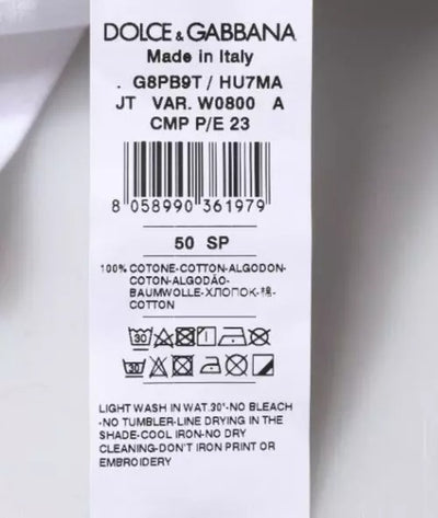 T-shirt ras du cou en coton blanc avec logo imprimé Dolce &amp; Gabbana