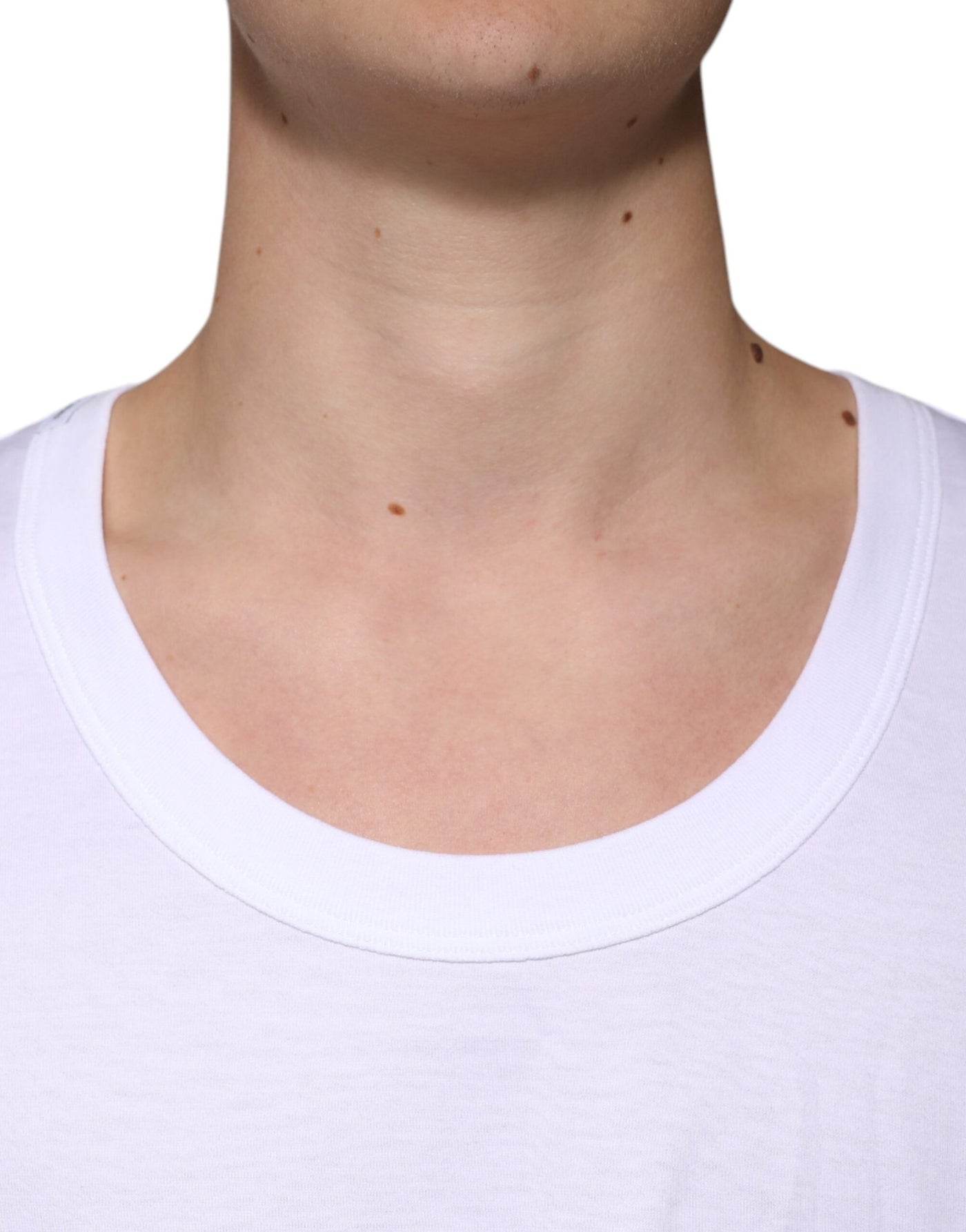 T-shirt débardeur col rond sans manches en coton blanc Dolce &amp; Gabbana