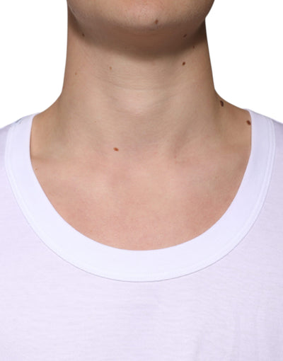 T-shirt débardeur col rond sans manches en coton blanc Dolce &amp; Gabbana