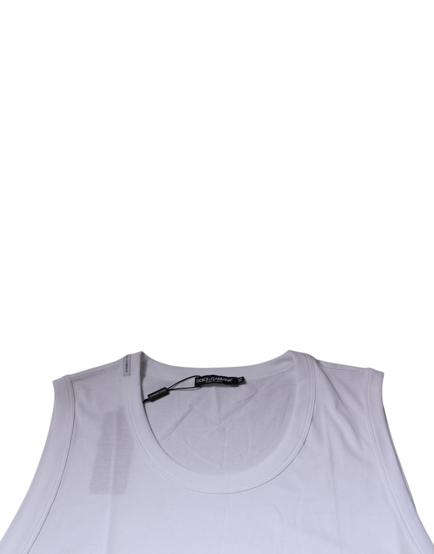 T-shirt débardeur col rond sans manches en coton blanc Dolce &amp; Gabbana