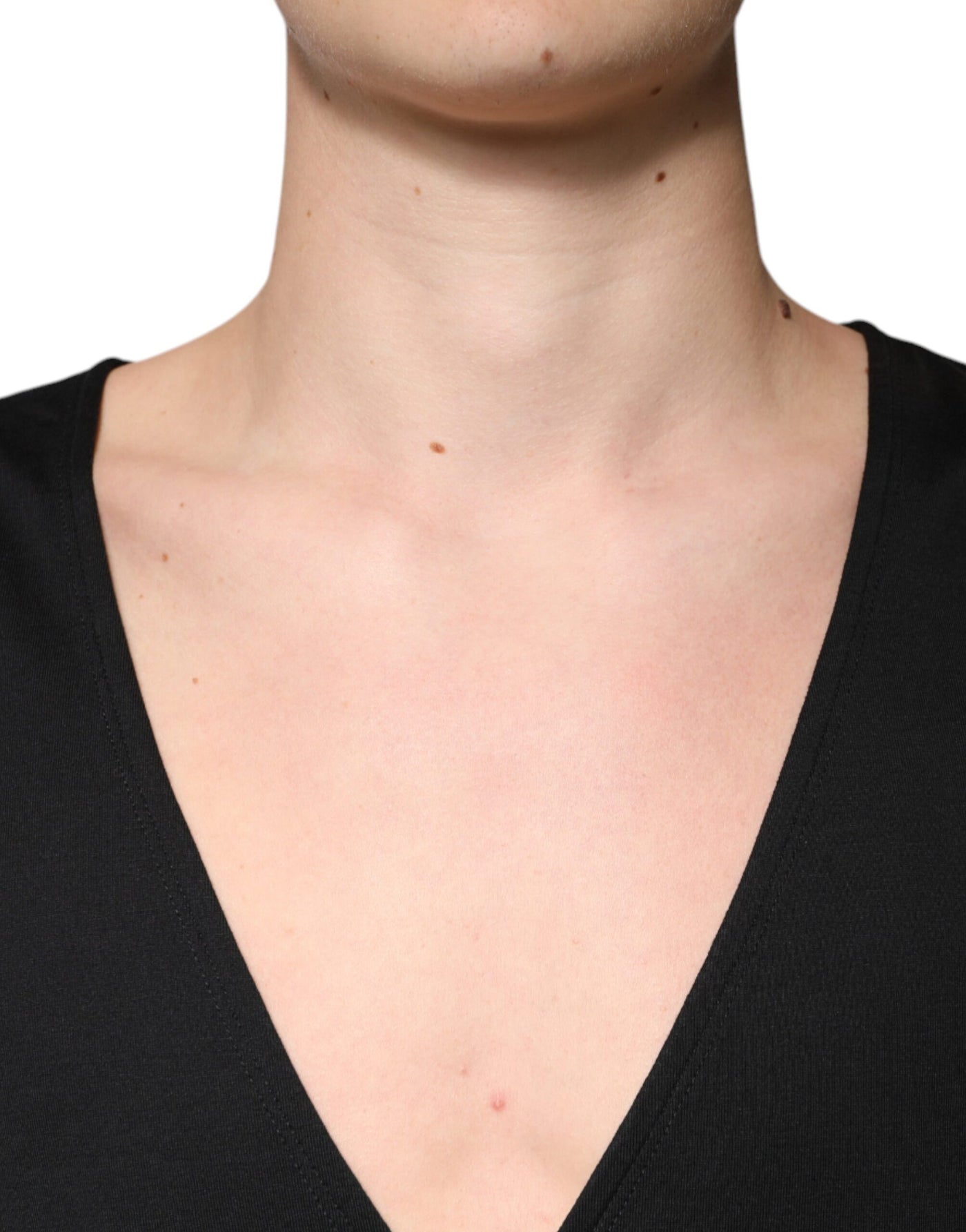 Dolce &amp; Gabbana Zwart Katoenen V-hals T-shirt met Korte Mouwen