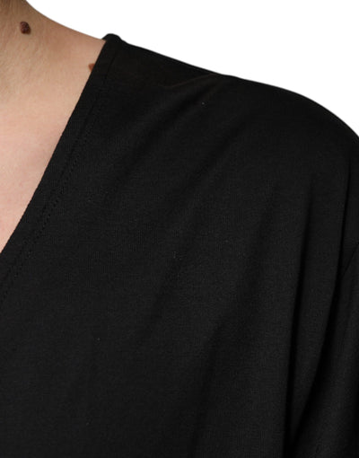 Dolce &amp; Gabbana Zwart Katoenen V-hals T-shirt met Korte Mouwen