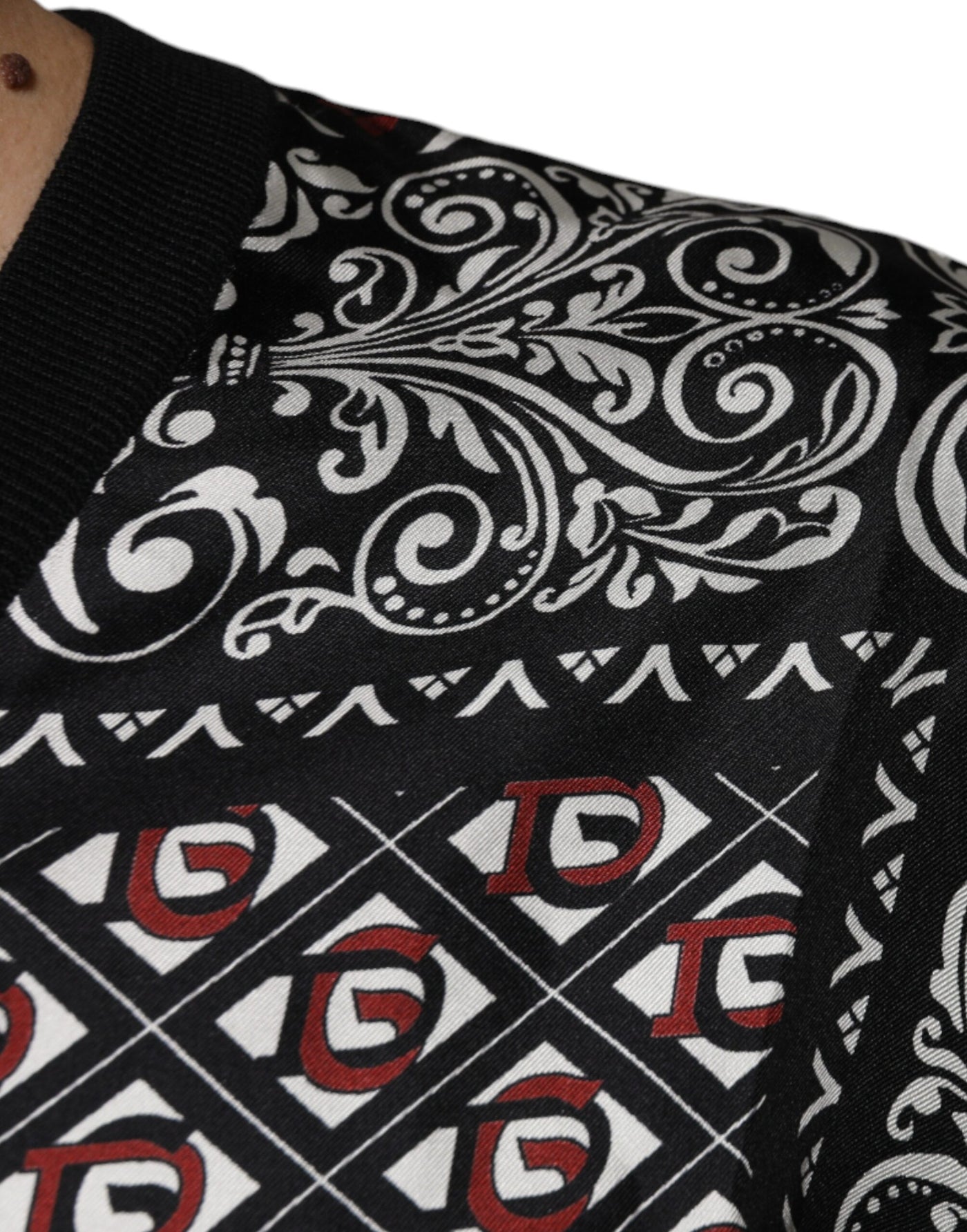 Pull col V en laine à logo noir Dolce &amp; Gabbana