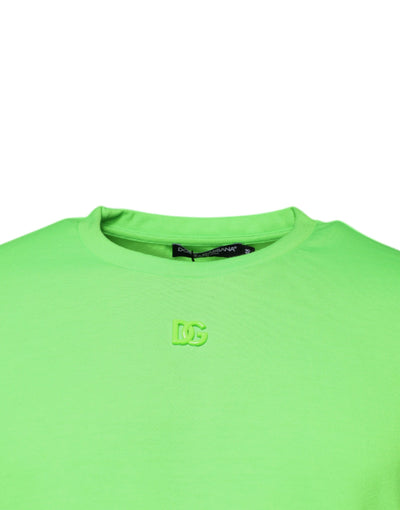 Dolce &amp; Gabbana Groen Logo Polyester Ronde Hals T-shirt