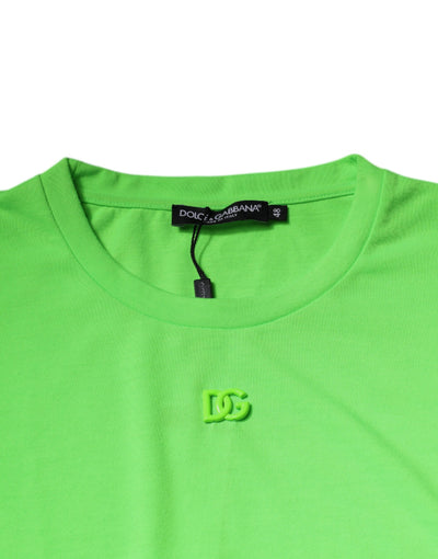 Dolce &amp; Gabbana Groen Logo Polyester Ronde Hals T-shirt