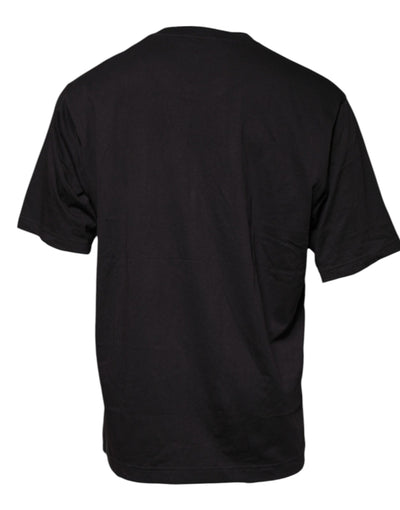 Dolce &amp; Gabbana Zwart T-shirt met ronde hals en logoprint van katoen