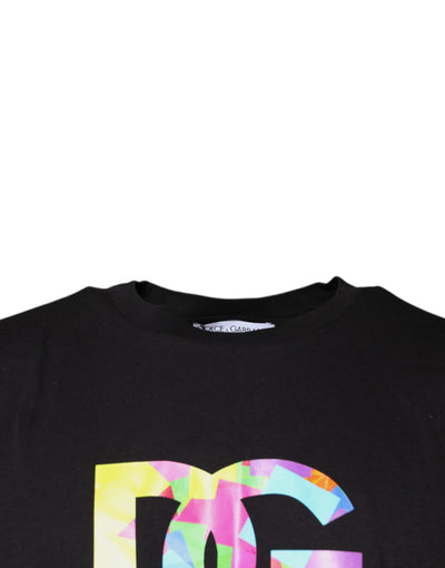 Dolce &amp; Gabbana Zwart T-shirt met ronde hals en logoprint van katoen