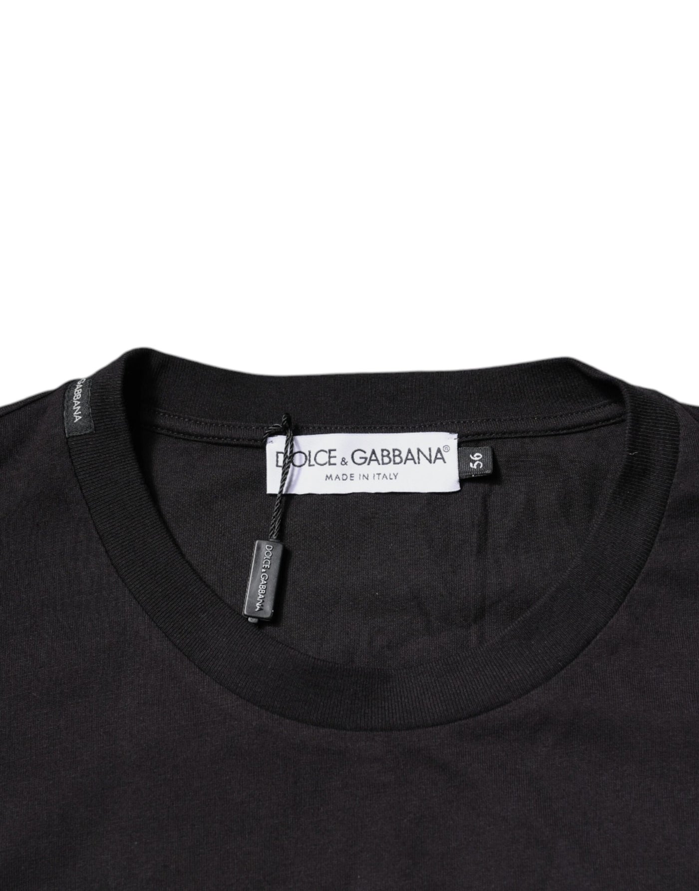 Dolce &amp; Gabbana Zwart T-shirt met ronde hals en logoprint van katoen