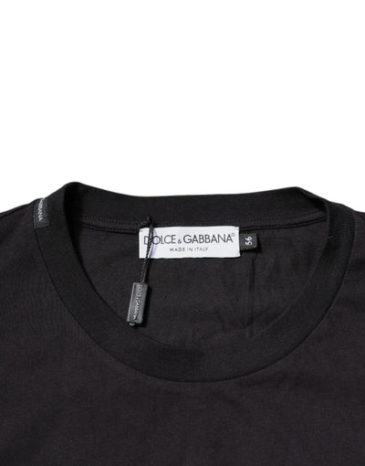 Dolce &amp; Gabbana Zwart T-shirt met ronde hals en logoprint van katoen