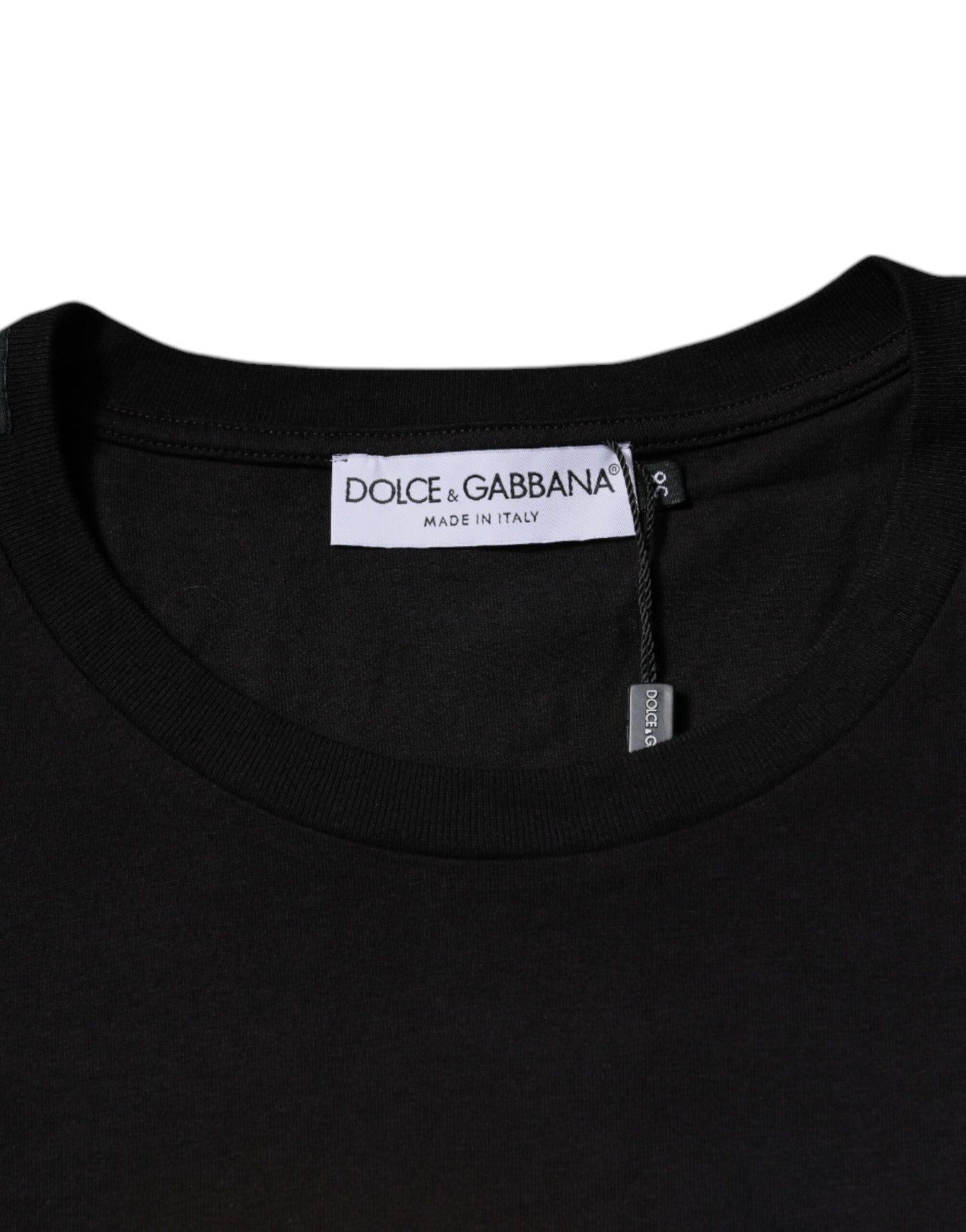 T-shirt ras du cou en coton noir avec logo imprimé Dolce &amp; Gabbana