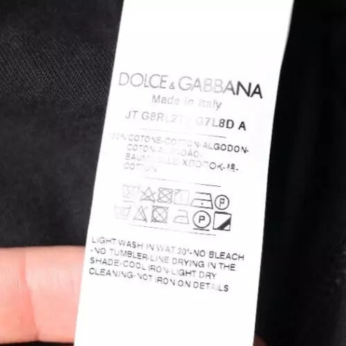 Dolce &amp; Gabbana Blue Crown Crew Neck T-shirt met korte mouwen