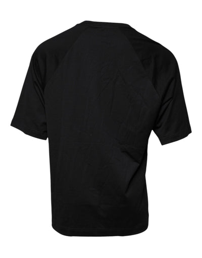 Dolce &amp; Gabbana Zwart T-shirt met ronde hals en logoprint van katoen