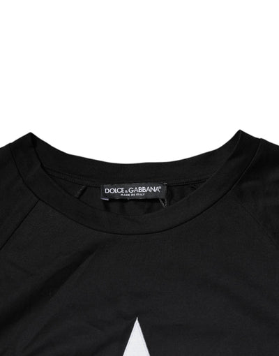 Dolce &amp; Gabbana Zwart T-shirt met ronde hals en logoprint van katoen